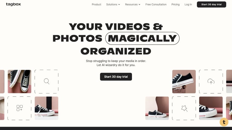 Tagbox website homepage screenshot