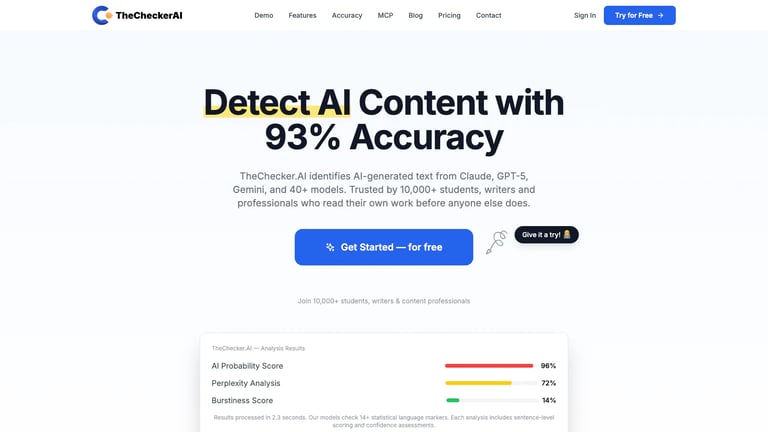 TheChecker.AI website homepage screenshot