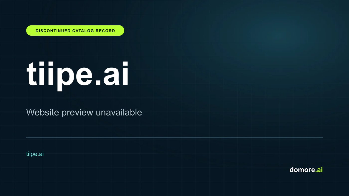tiipe.ai catalog placeholder — website preview unavailable