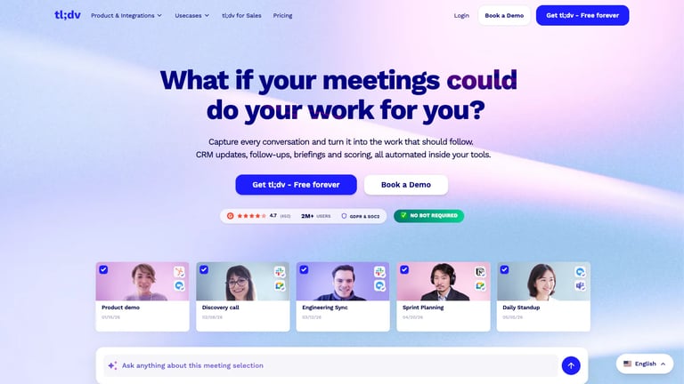 tl;dv website homepage screenshot