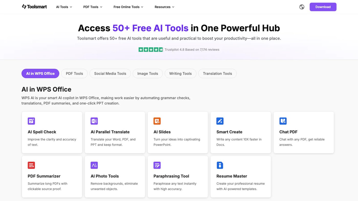 Toolsmart website homepage screenshot