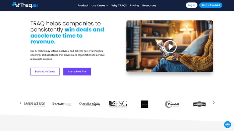 TRAQ website homepage screenshot