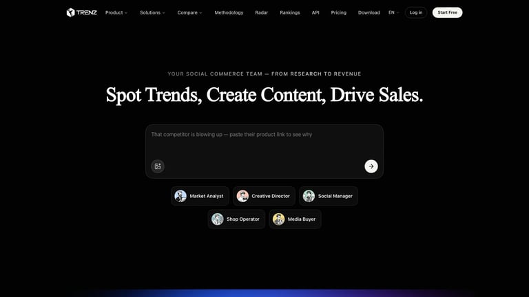 Trenz website homepage screenshot