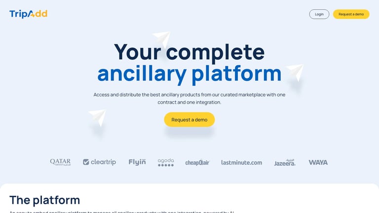 TripAdd website homepage screenshot