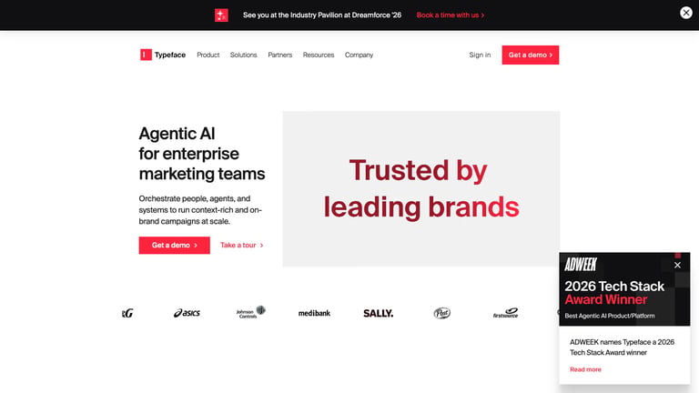 Typeface website homepage screenshot