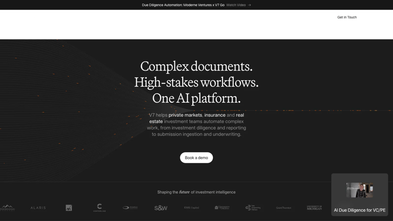 V7 Go website homepage screenshot
