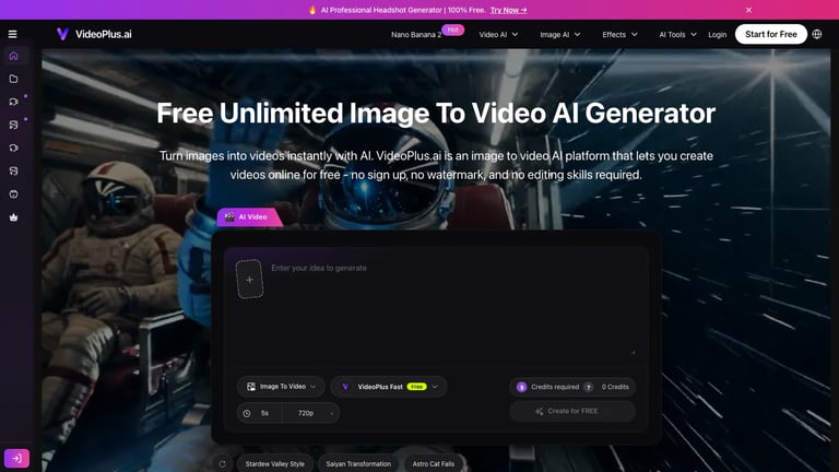 VideoPlus.ai website homepage screenshot
