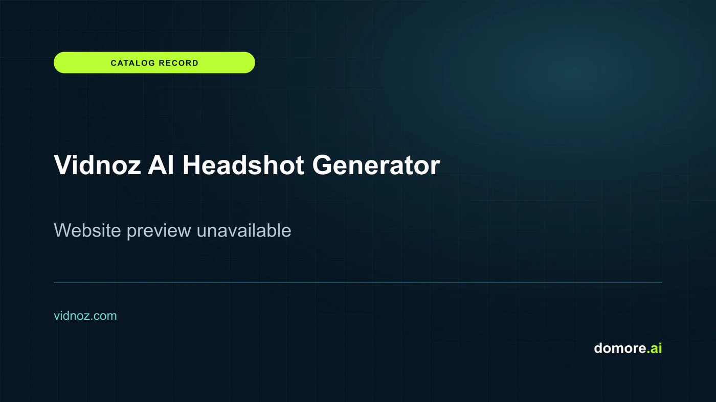 Vidnoz AI Headshot Generator catalog placeholder — website preview unavailable