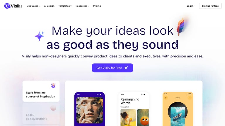 Visily website homepage screenshot
