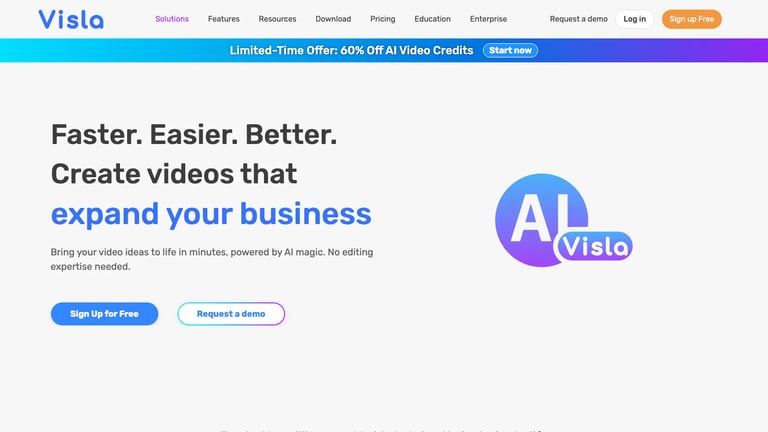 Visla website homepage screenshot
