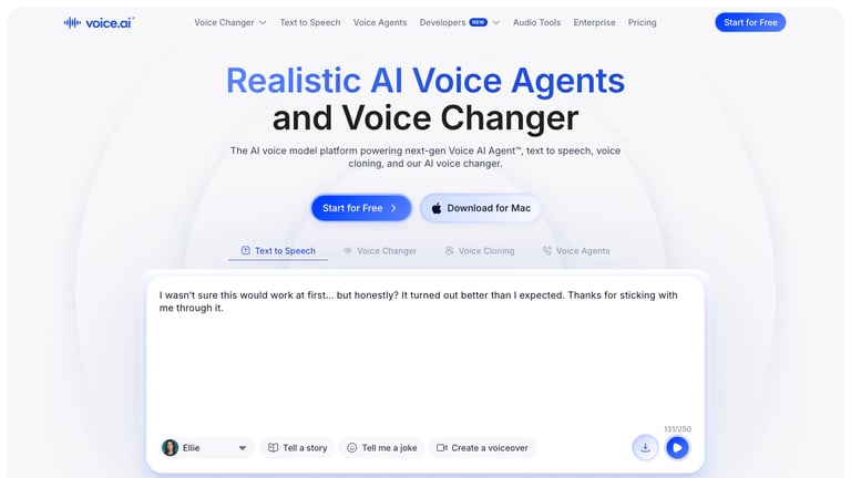 Voice.ai website homepage screenshot
