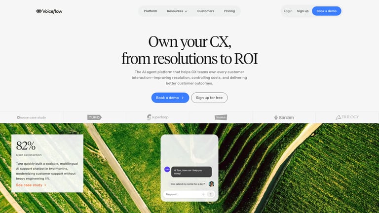 Voiceflow website homepage screenshot