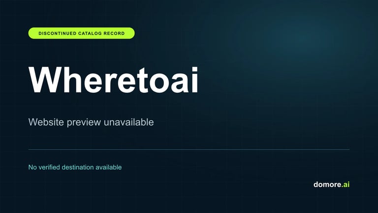 Wheretoai catalog placeholder — website preview unavailable