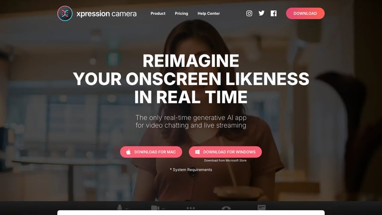 xpression camera website homepage screenshot