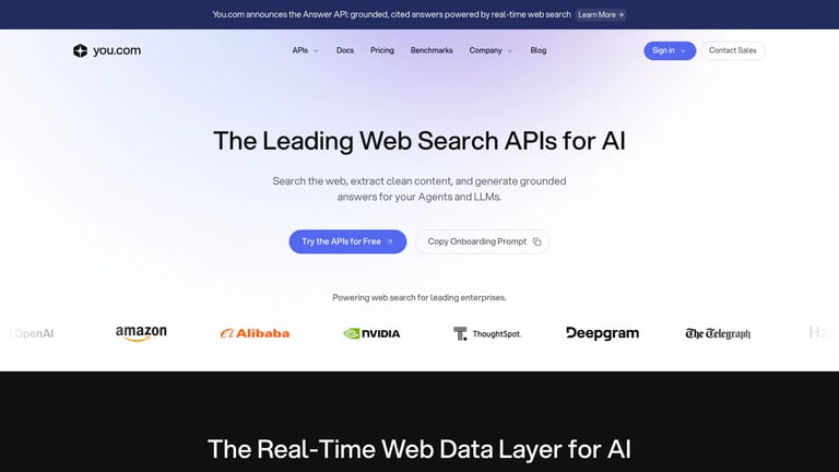 You.com website homepage screenshot