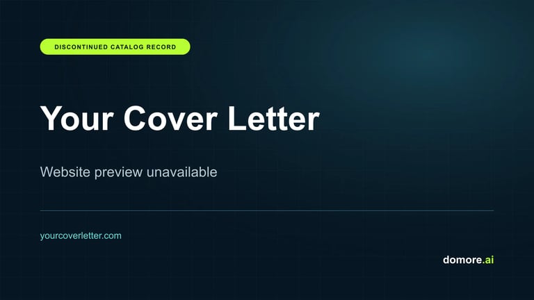 Your Cover Letter catalog placeholder — website preview unavailable