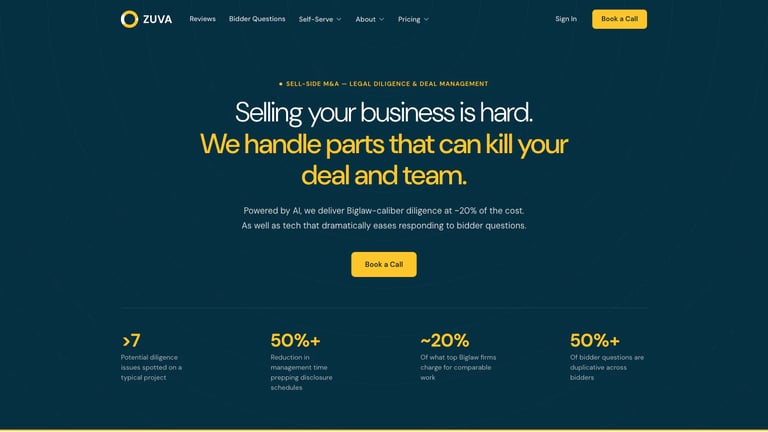 Zuva website homepage screenshot